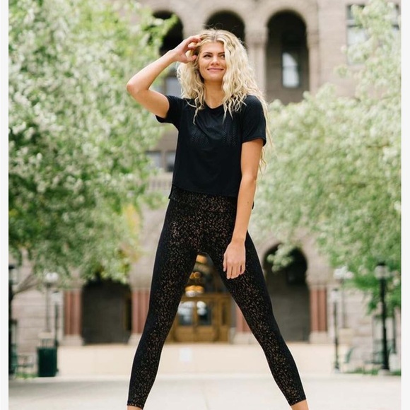 ZYIA Pants - ZYIA Black Leggings 7/8 with gold accents